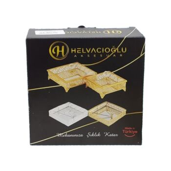 HL-A0409G 27 PATTERN SQUARE BOX WITH LID 14*14CM GOLD