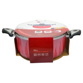 Efficiency Meets Elegance with the Kawashi's Tempo Flame Non-Stick Casserole with Glass Lid