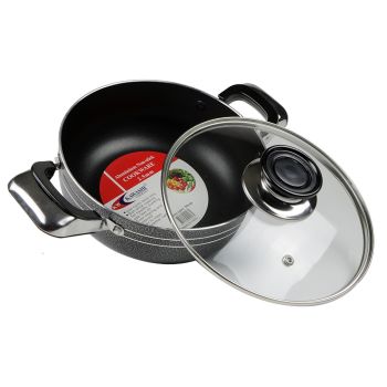 Kawashi Finest Quality Non-Stick Dutch Oven with Glass Lid 20Cm
