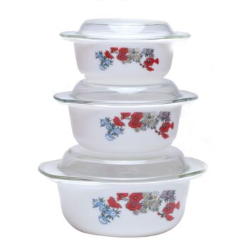 YGG-3 3PCS CASSEROLE SET HEAT-RESISTANT