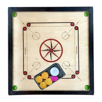 Fun Times Ahead Dive into the World of Carrom Board Games 30x30 Large