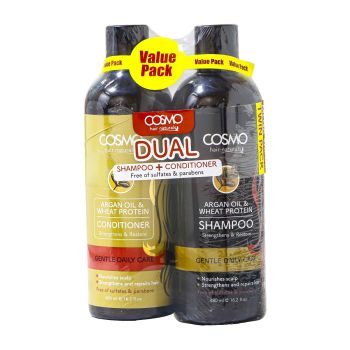 Cosmo Argan Oil & Wheat Protein Shampoo & Conditioner Offer Pack